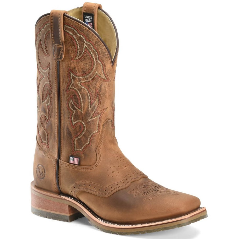 Double H® (Men's 12 D) Jase™ I.C.E. Saddle Vamp Western Work Boots, Tan -  $320